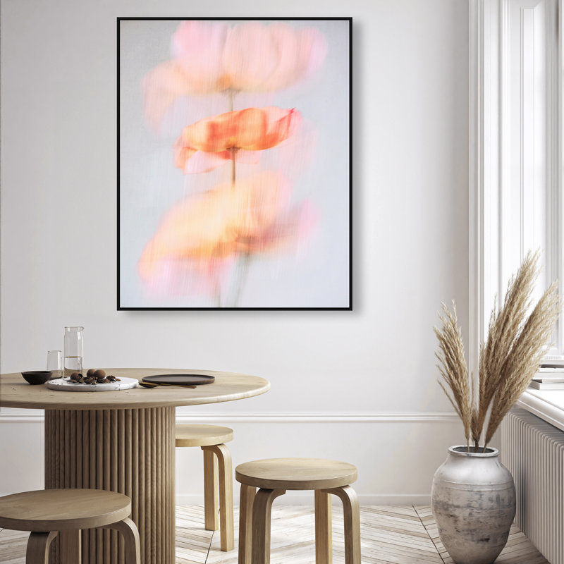 Glitchy Bloom Print by Oliver Gal, 37"H x 46"W, Black Floater Frame