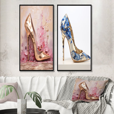 Fashion Chic High Heel - Fashion High Heels Canvas Prints Set Of 2