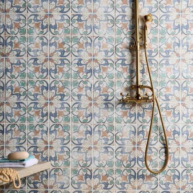 Paula Purroy Talia 5x5 Matte Ceramic Tile, Fiesta