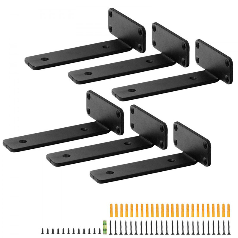 Support de tablette, 6 pièces, supports de tablette flottants robustes, supports, H 1,78 po x l 6,3 po x P 3,94 po