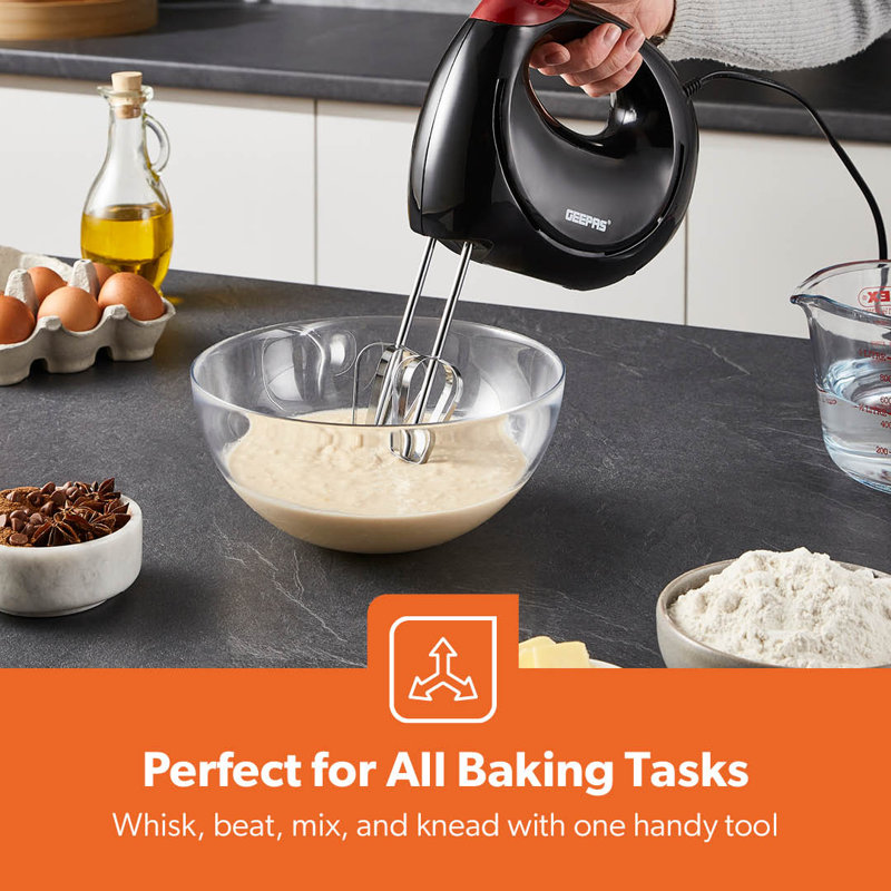 Geepas 150W Hand Mixer - Electric Whisk, Handheld Food Collection Cake Mixer
