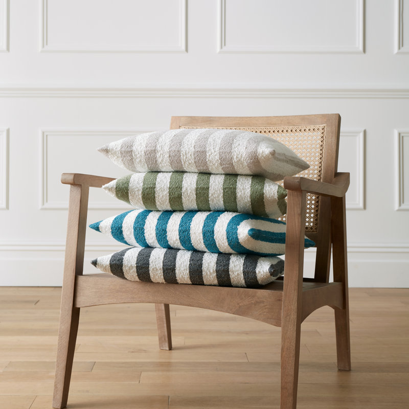 Boucle Stripe Cushion, Teal