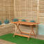 Gillian Outdoor Rectangular Wooden Garden Dining Table, 2 Benches With Parasol And Base Set-125188632-125188631