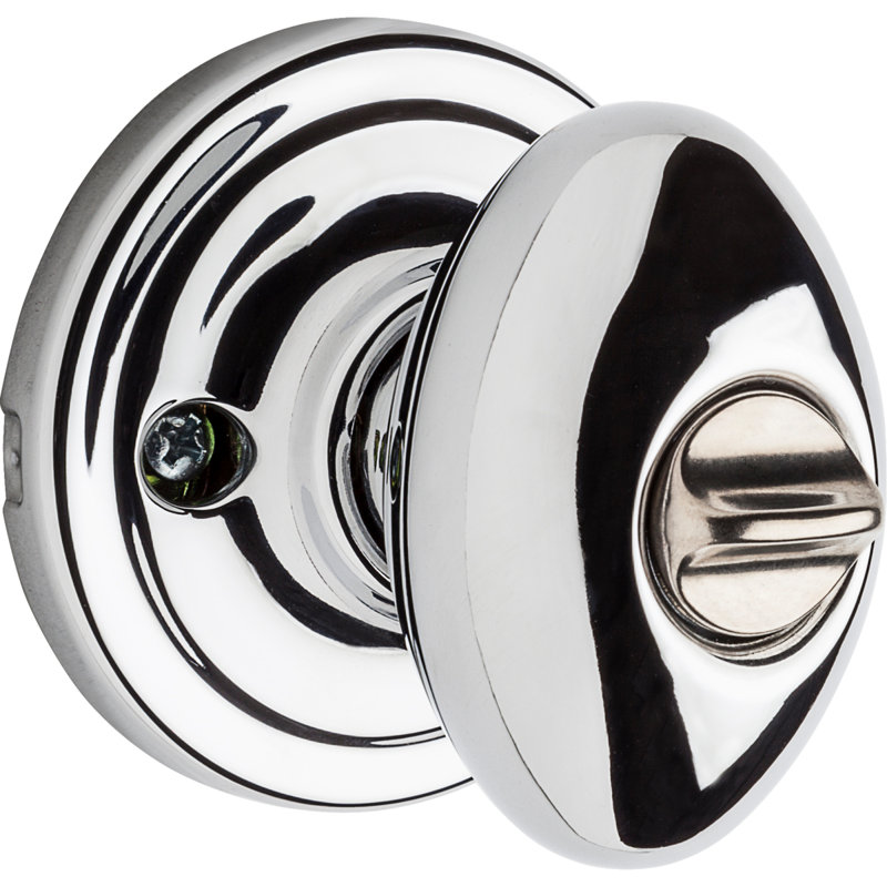 Laurel Keyed Entry Knob featuring SmartKey Security, Polished Chrome