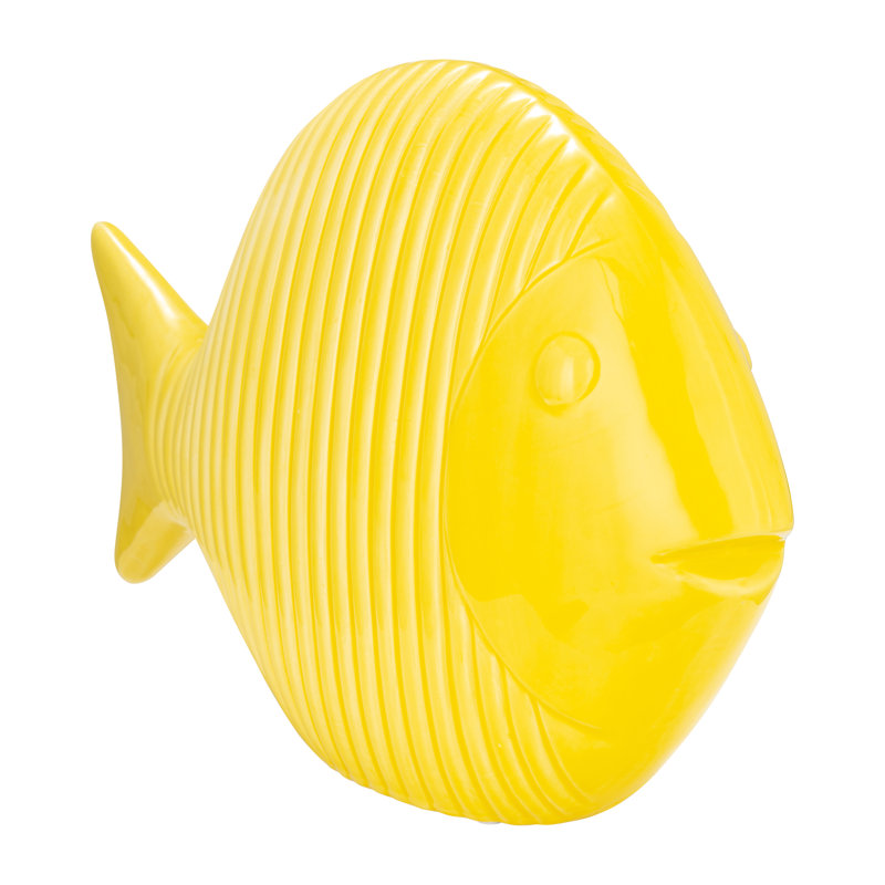 Figurine en grès porcelaine Kamin, Jaune, H 10 po x l 16 po x P 4 po