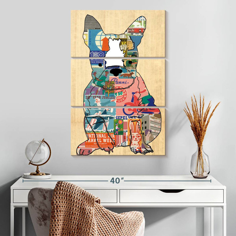 Chiot Brampt collage mignon, H 32 po x l 20 po