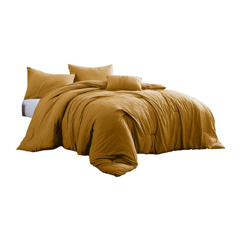 Ensemble d'édredon en microfibre 4 pièces, Beige, Grand édredon + 2 taies décoratives standard + 1