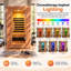 Sauna infrarouge lointain à faible champ électromagnétique pour une personne, sauna de 1760 W avec 6 éléments chauffants, luminothérapie 7 couleurs et bois massif de qualité supérieure, pour une détente et un bien-être optimaux.