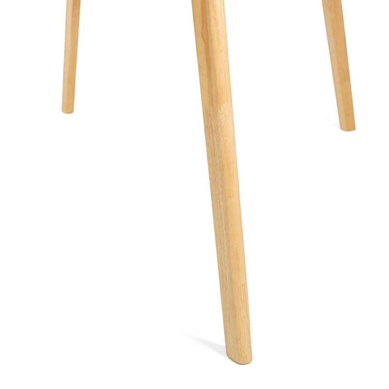 Ensemble de salle à manger 5 pièces en bois d'hévéa avec chaises rembourrées Zaran, Blanc