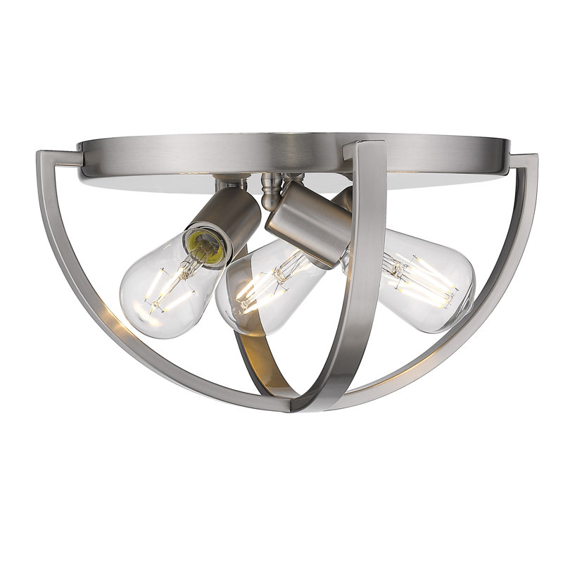 Plafonnier encastré 3 lumières 14,13 po Petitt, Étain