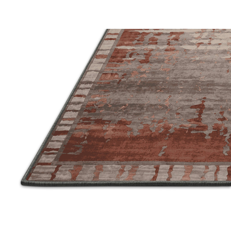 Tapis gris soyeux et moelleux, Rectangle 8 pi x 10 pi