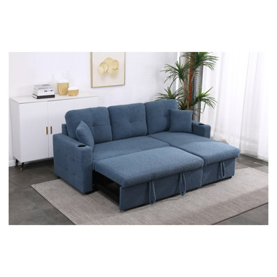 Canapé-lit modulaire avec méridienne avec rangement Lambswool