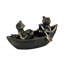 Statue de jardin en résine aspect cuivre Rowing Frogs