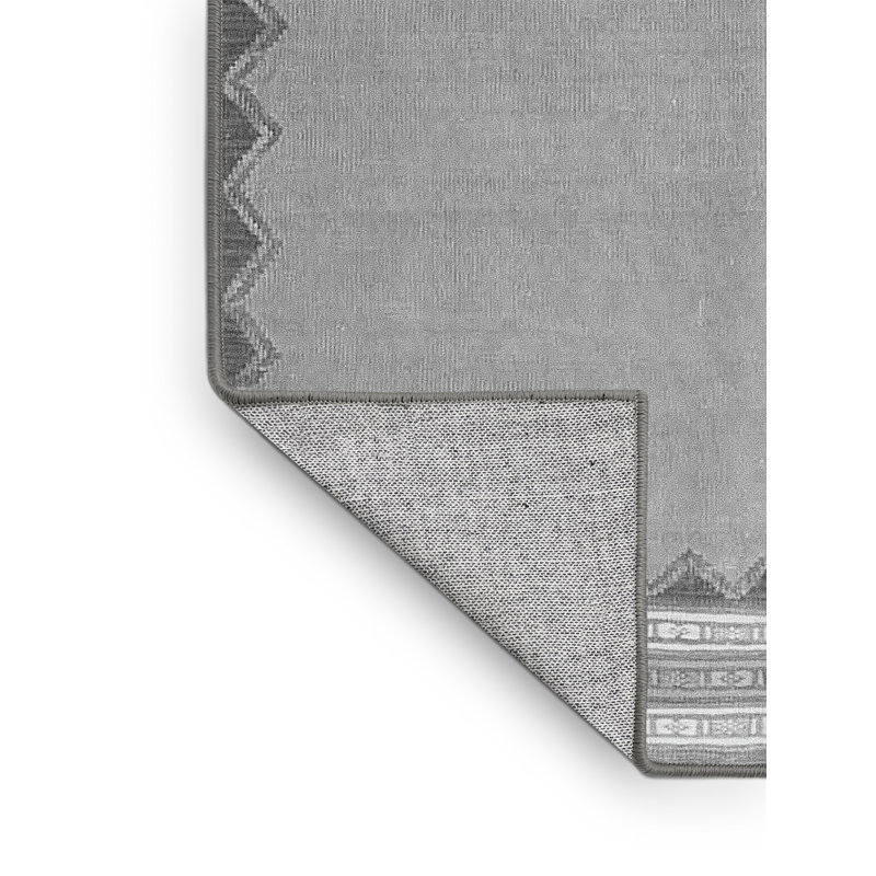 Tapis oriental gris tissé à la machine Brance, Rectangle 4 pi x 6 pi