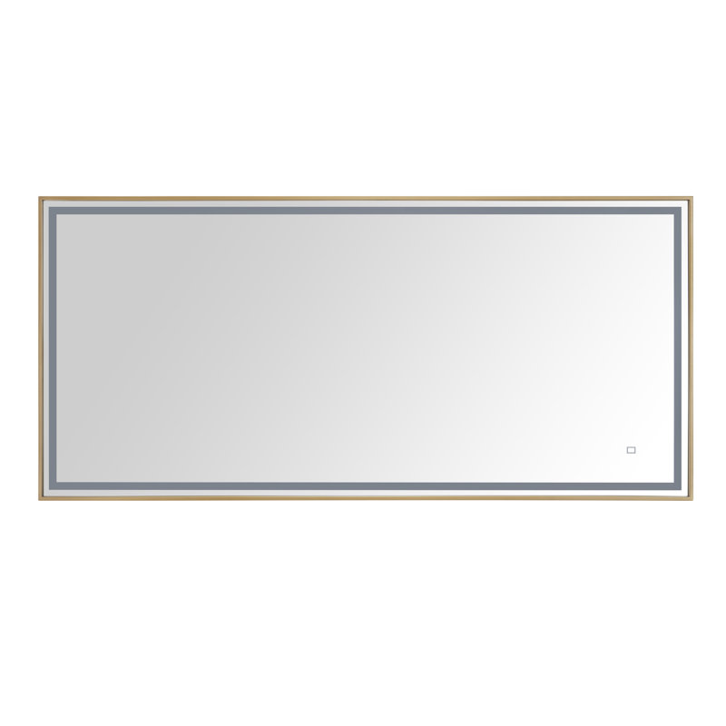 Miroir de salle de bain Monn, 27,5 po x 59,1 po, Or