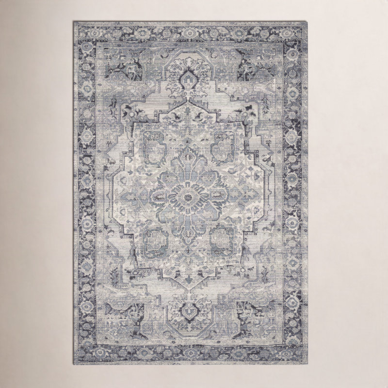 Tapis oriental intérieur / extérieur Cusack, Rectangle 7 pi 10 po x 11 pi 2 po