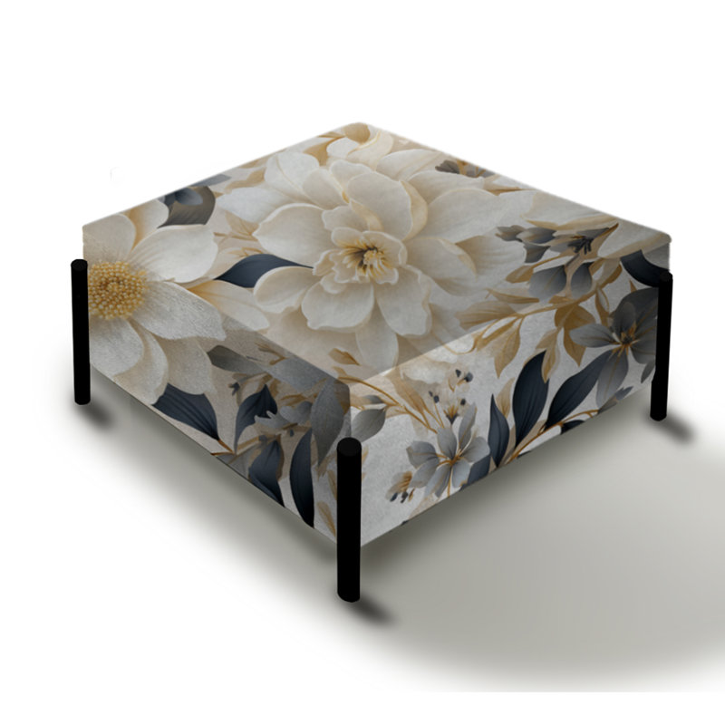 Grand repose-pieds carré Ethereal Blooms I - Plants