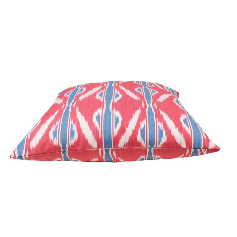 Harkless Ikat Square Cushion Cover, Red/Blue/White