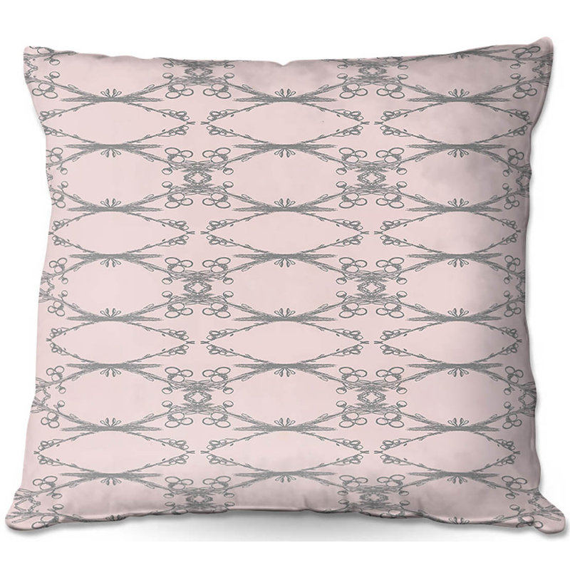 Geometric Reversible Throw Pillow, 16" x 16", Pink
