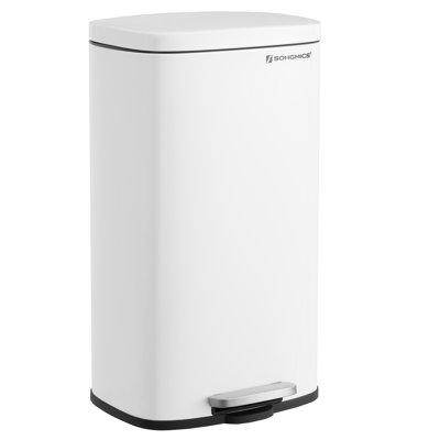 Kitchen Stainless Steel 7.9 Gallon Step on Trash Can