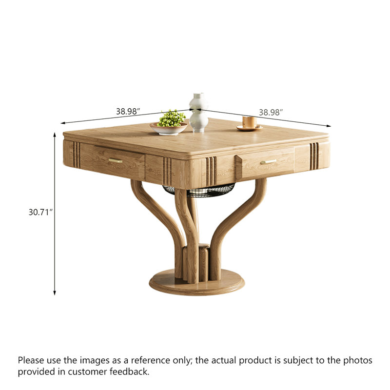 Table de salle à manger multifonctionnelle en bois massif avec fonction de chauffage