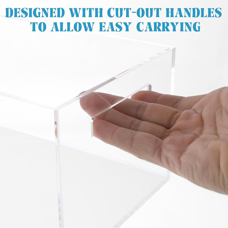 Ensemble de 2 boîtes de rangement pour DVD / CD en acrylique transparent avec poignées et support de rangement empilable