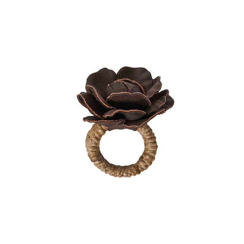 Camellia Napkin Ring Brown