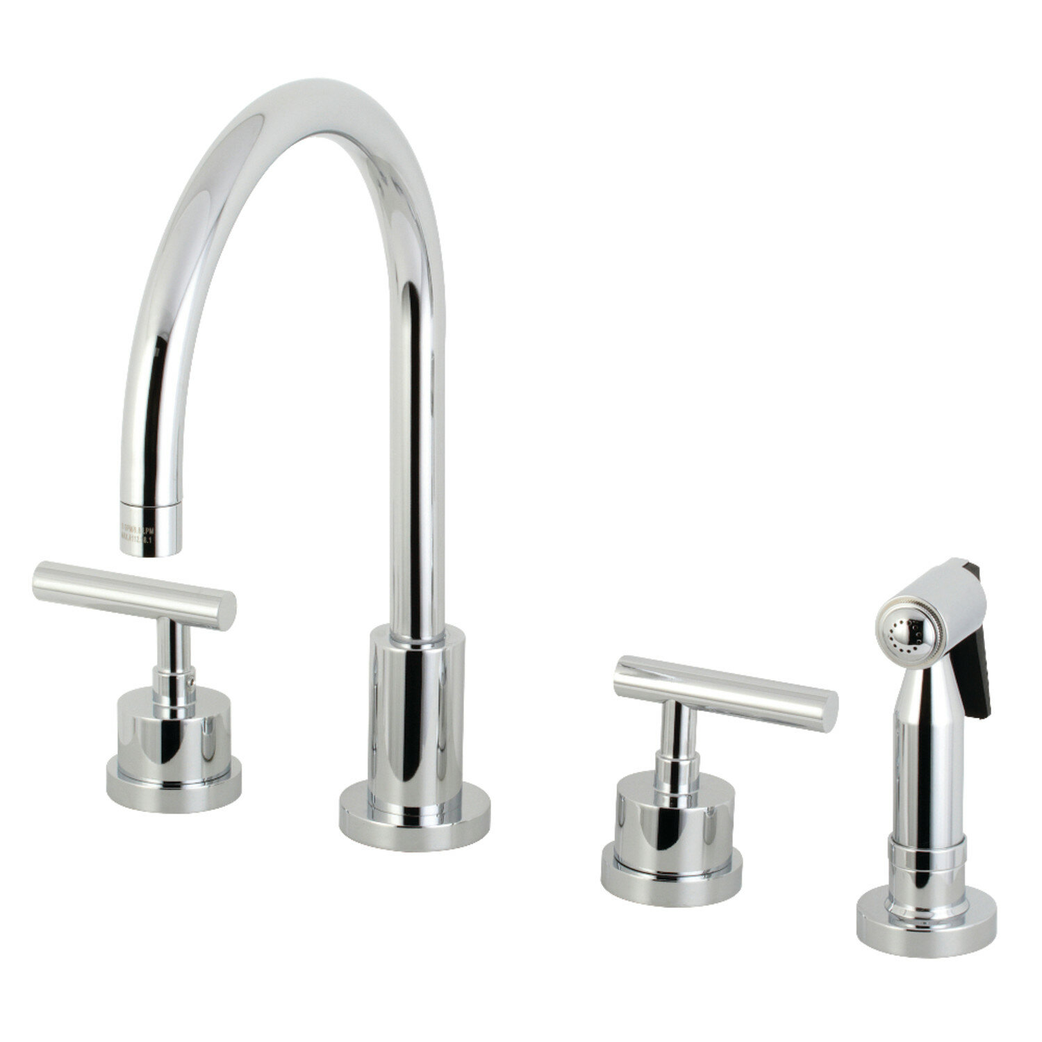 Kingston Brass Whitaker Industrial Style Bridge Kitchen Faucet