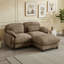 Canapé d'angle en chenille avec pouf amovible-669412280