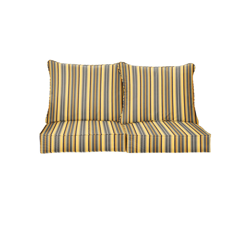 Sunbrella Outdoor Loveseat Pillow and Cushion Set, Sunbrella - Harwood Crimson, 29 in W x 27 in D x 5 in H