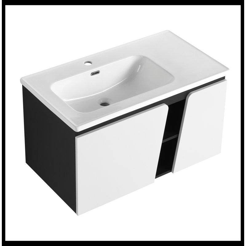 Ensemble de meuble-lavabo simple 35,60 po avec plateau en céramique Canberra