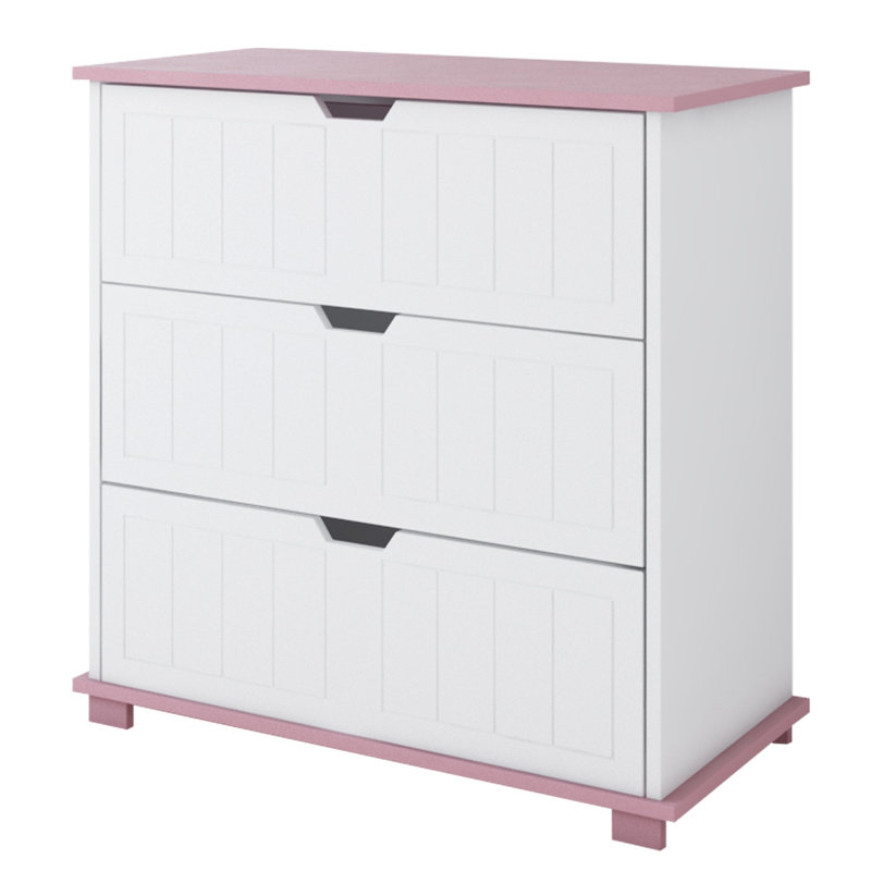Katz Kids 3 - Drawer Chest, Pink/White