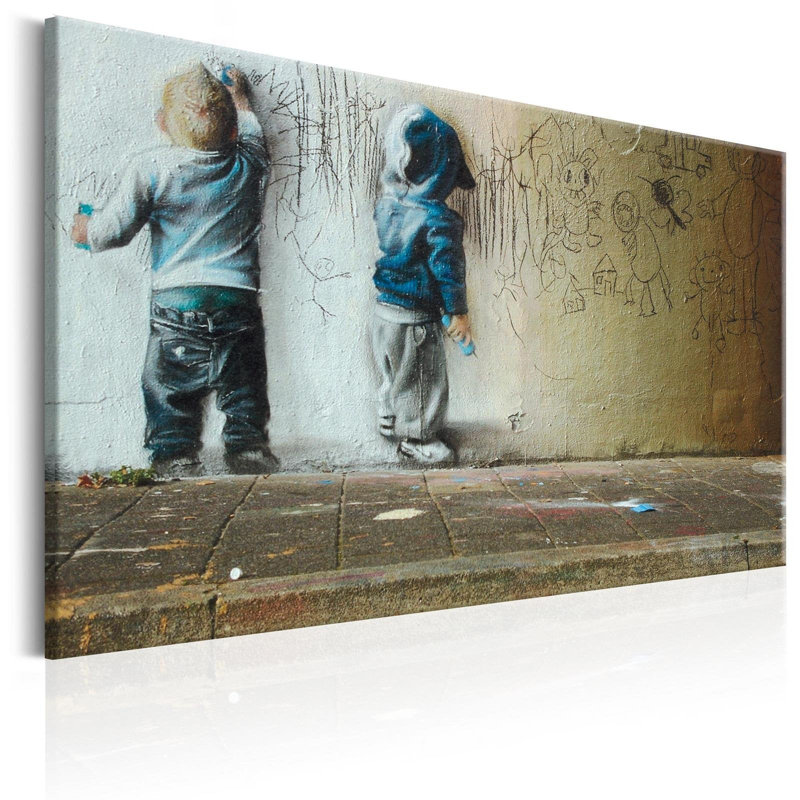 Tomeica Banksy, jeunes artistes sur toile, H 16 po x l 24 po