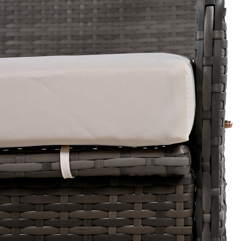 Causeuse d'extérieur polyvalente qui se transforme en quatre sièges et une table, Beige