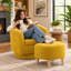 Fauteuil demi-tonneau pivotant avec repose-pieds Sharolynn-340204155