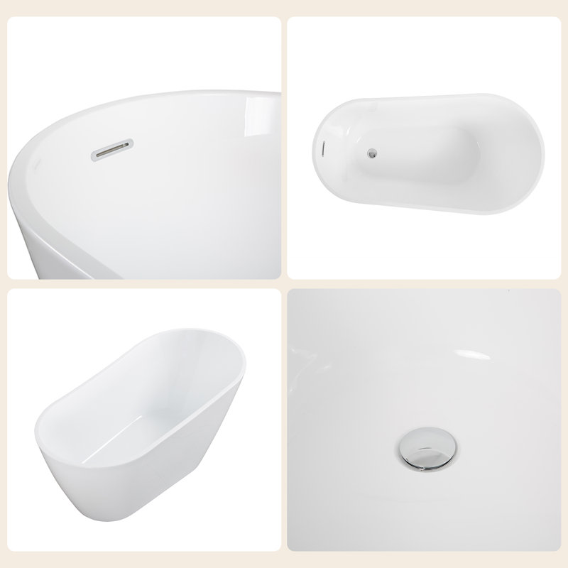 Matrim 80 mm W Freestanding Acrylic Bath