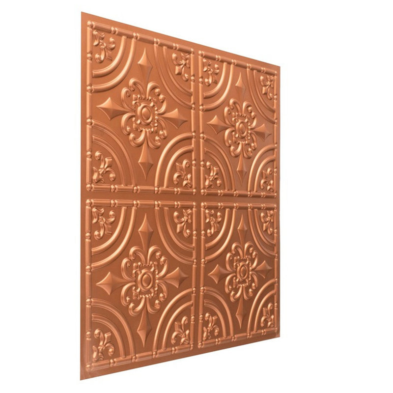 Fer forgé 2 pi X 2 pi Carreau de plafond en PVC à coller, Cuivre