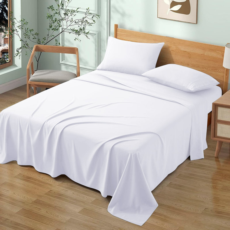 Sidak 100% Cotton Brushed Flat Sheet, Kingsize (5'), White