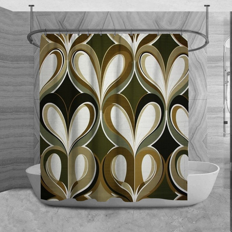 Rideau de douche à motif géométrique Sulender, H 73 po x l 70 po