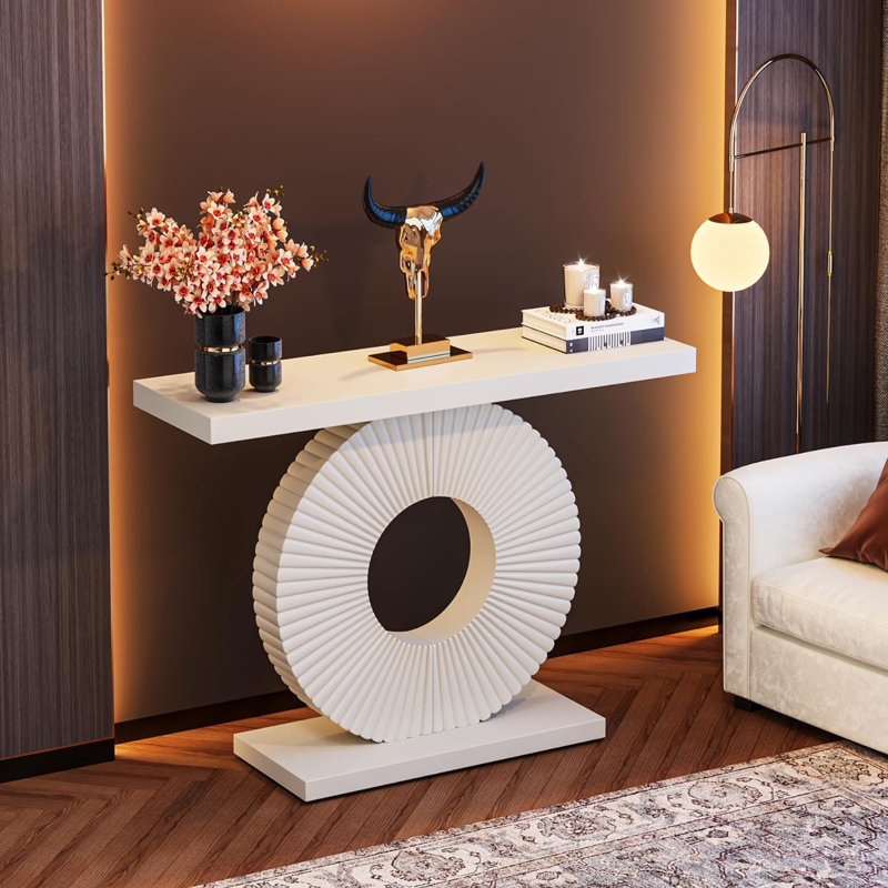 100Cm Console Table Slim Hallway Table, White