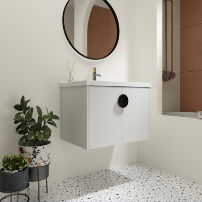 Keedra 27.8'' Single Bathroom Vanity with Ceramic Top