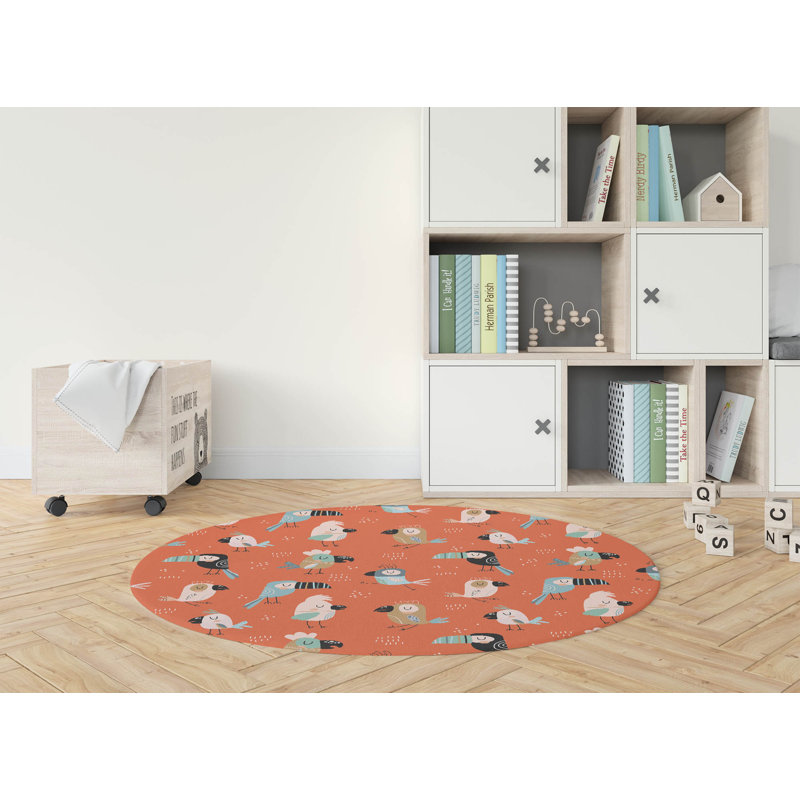 Tapis de jeu pour enfants Ol Birds, Rond 5 pi