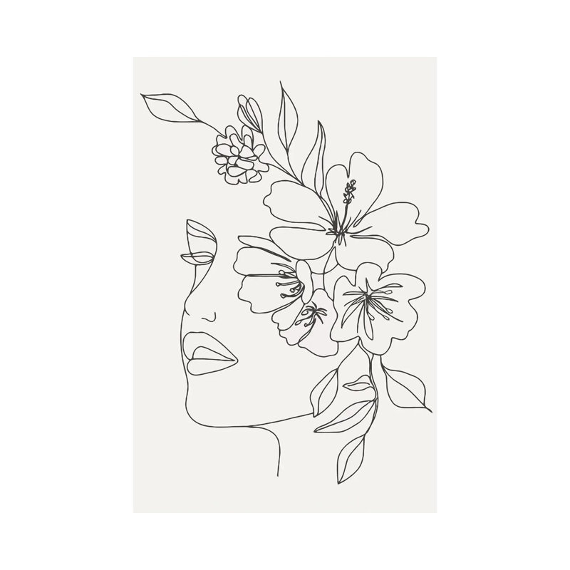 «Woman With Flowers» par - Toile tendue, H 12 po x l 8 po x P 0,75 po