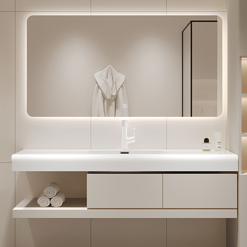 Cream style simple bathroom cabinet