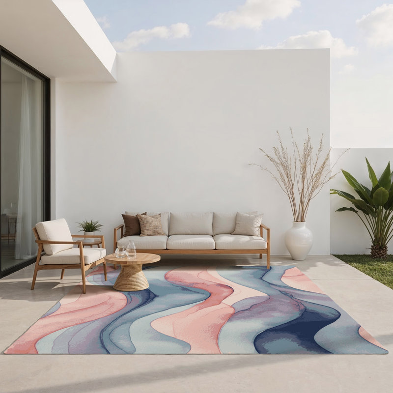 Tapis intérieur et extérieur Velvet Streams, Rectangle 1 pi 6 po x 2 pi 6 po