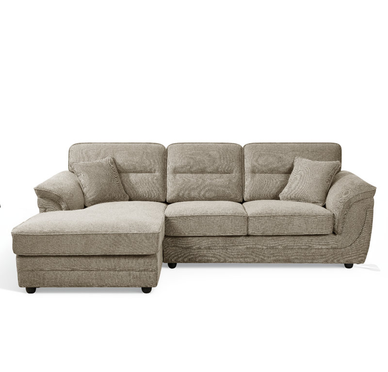 Howie 3 Seater Corner Sofa, Beige, Left Hand Facing