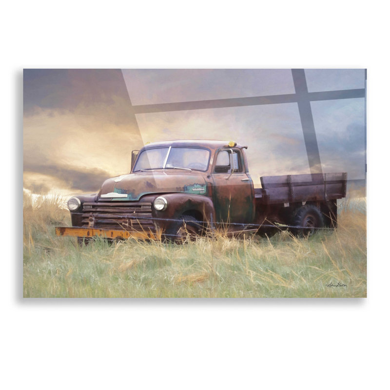 «Rusty Chevy» par Lori Deiter, art mural en verre acrylique, H 12 po x l 16 po x P 0,13 po