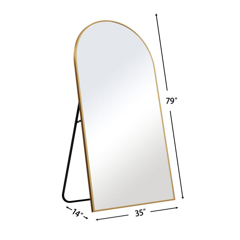 Grand miroir mural pleine grandeur, Or, 79 po x 35 po