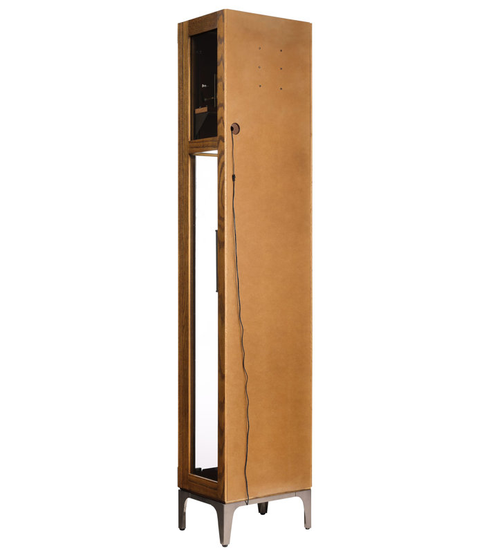 Brown Oak and Nickel Transitional Grandfather Clock