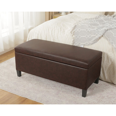 Banc de rangement en similicuir